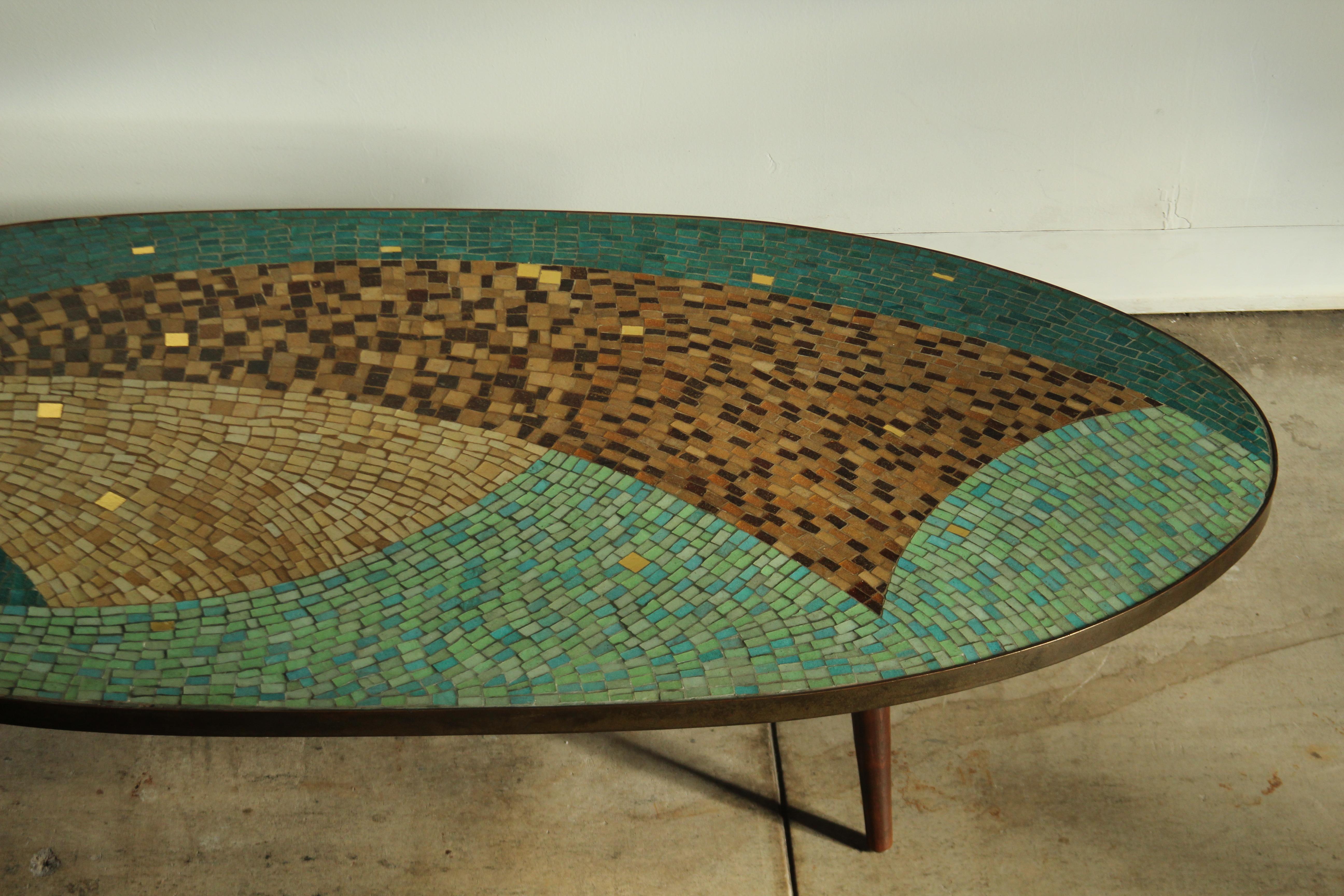 Laiton Table basse moderniste en verre vénitien attribuée à Jack Boyd, années 1960 en vente