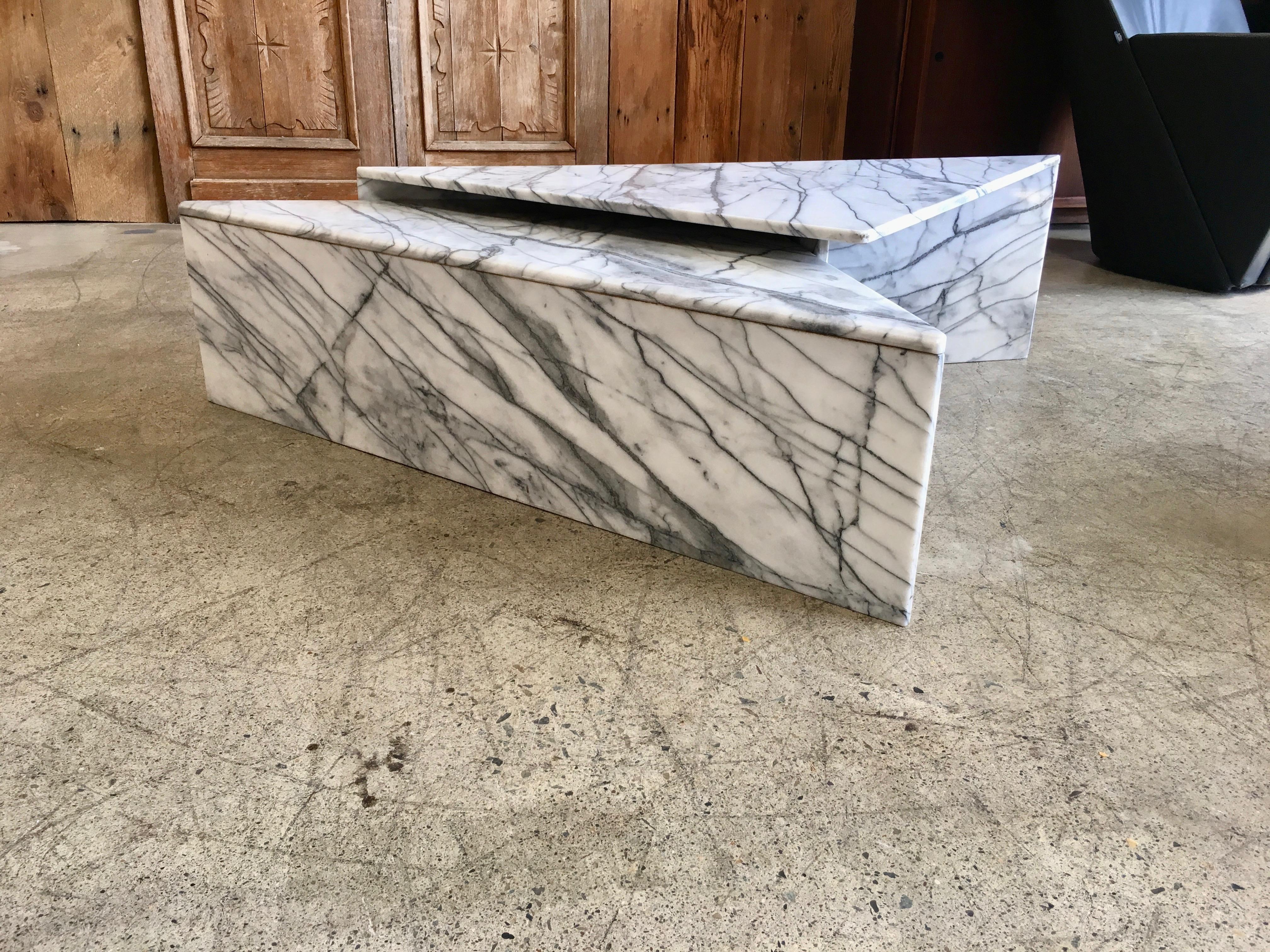 Modernist Multi-Level Italian Marble Coffee Table 4