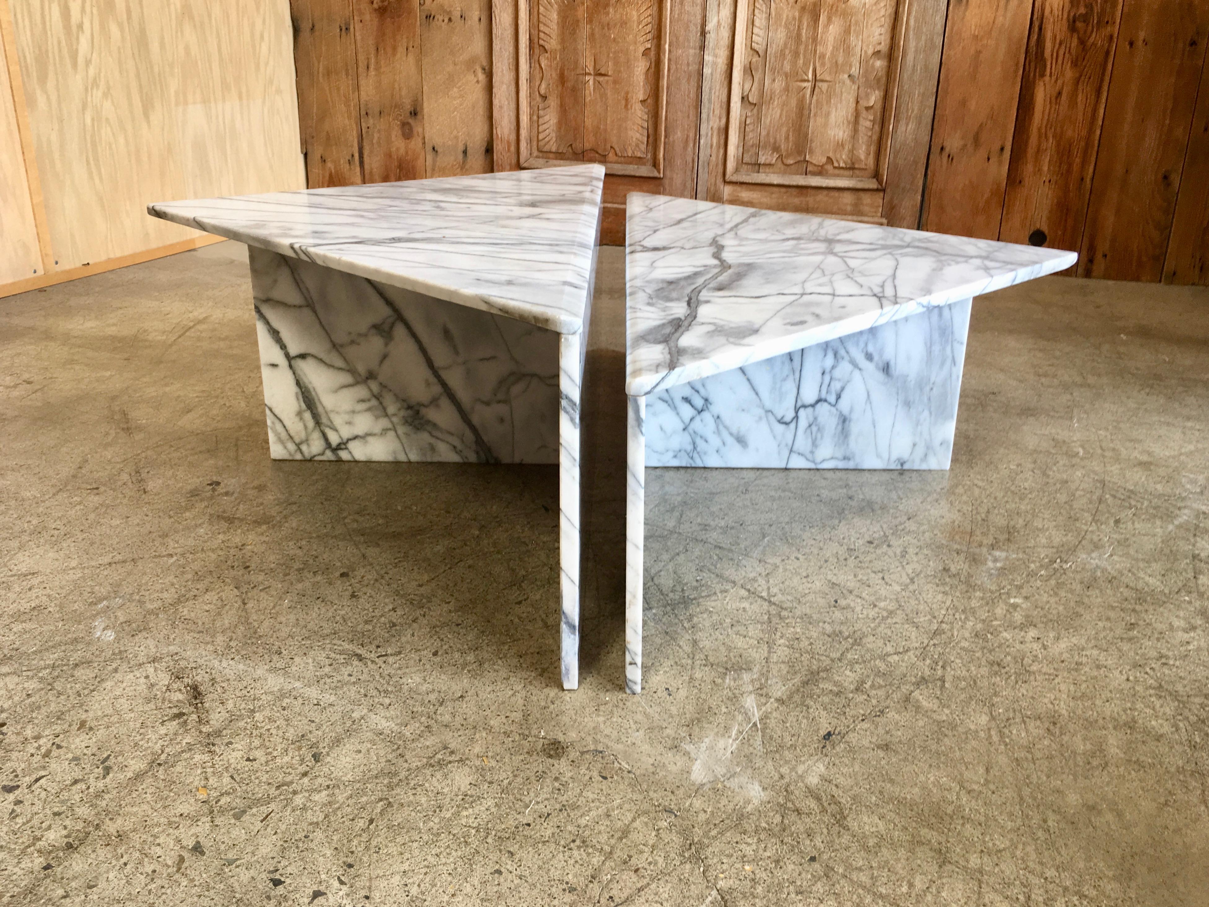 triangle marble coffee table