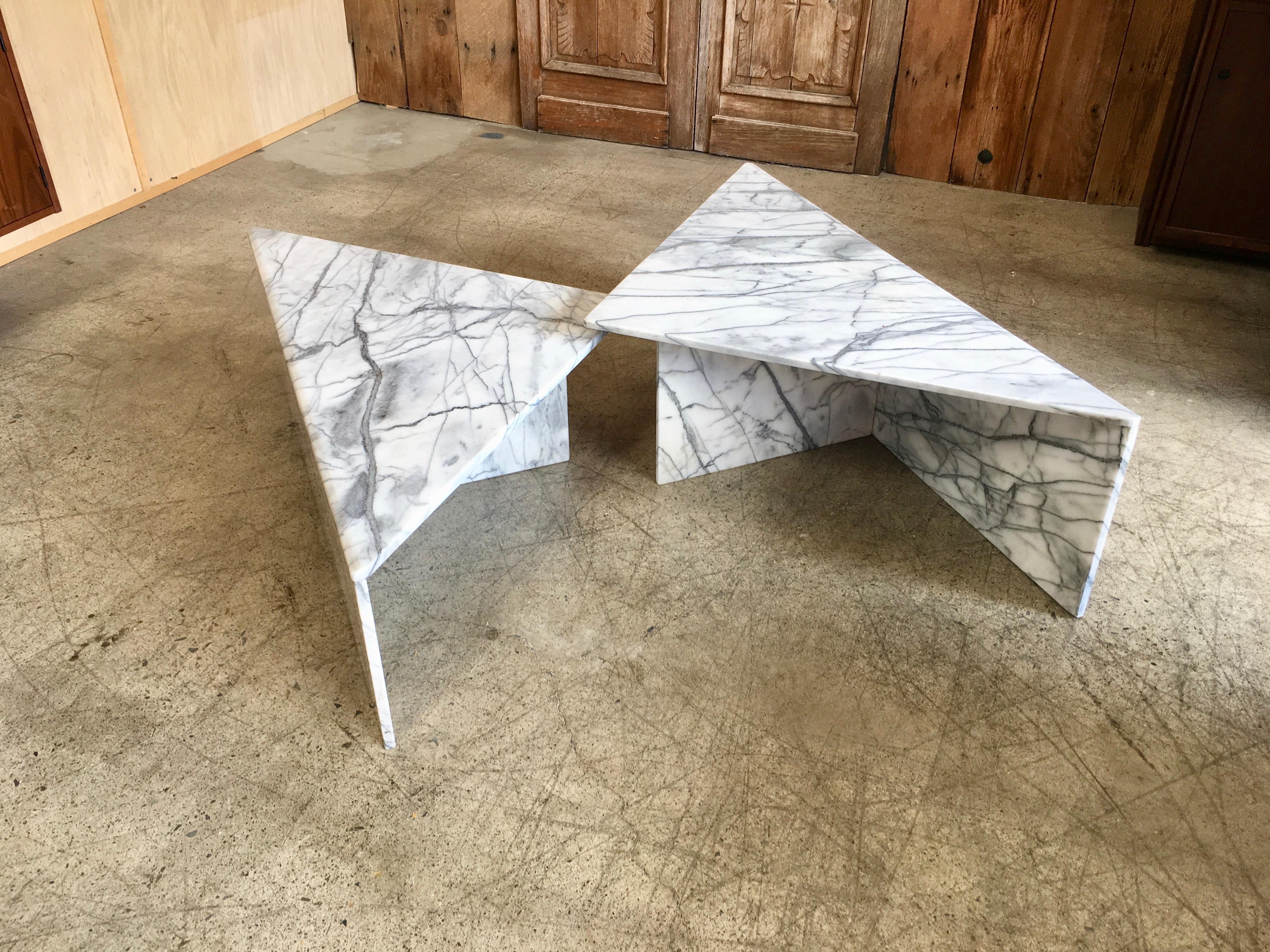 Modernist Multi-Level Italian Marble Coffee Table In Good Condition In Denton, TX