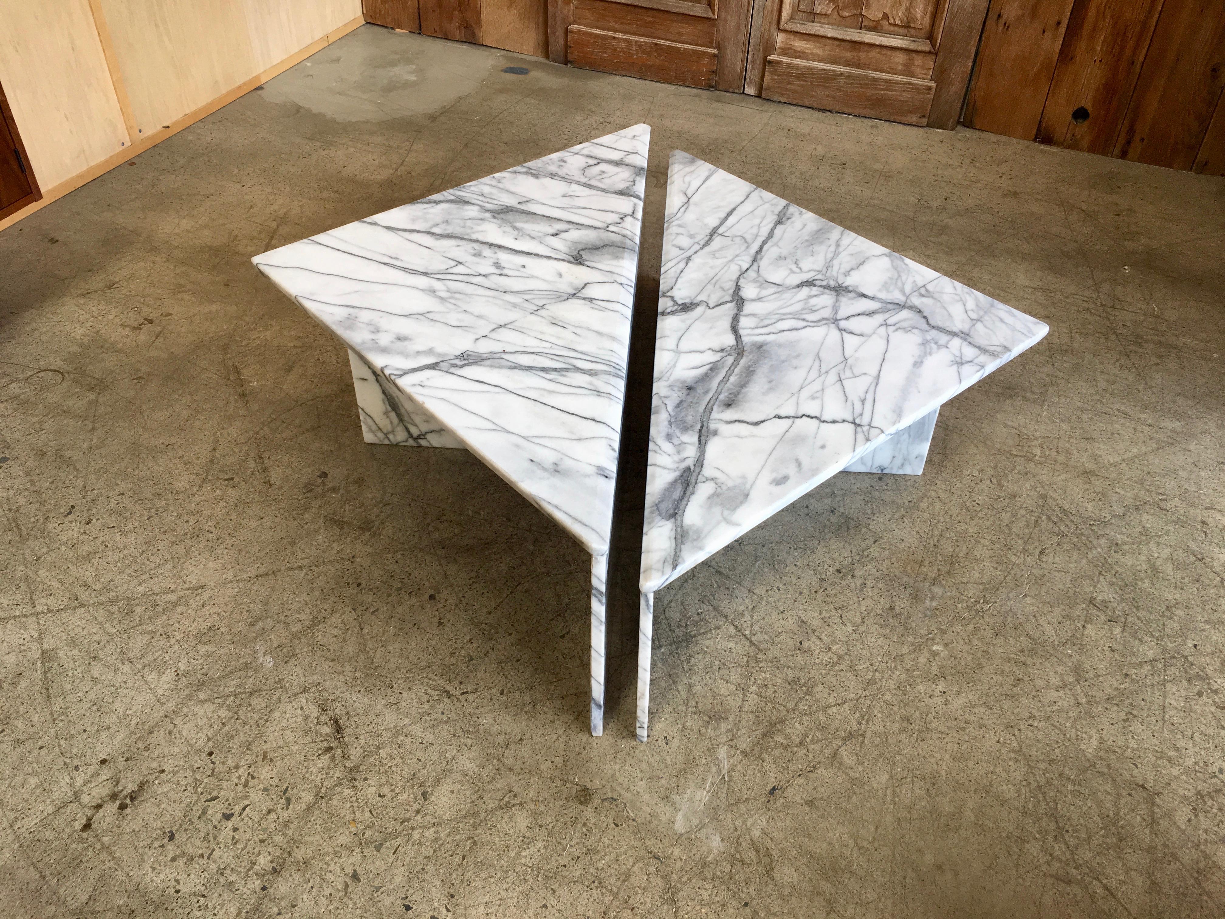 20th Century Modernist Multi-Level Italian Marble Coffee Table