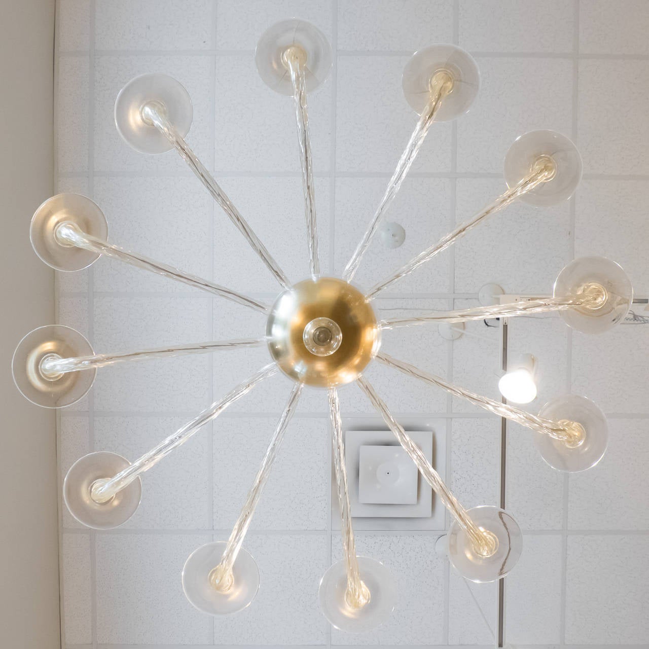Lampadario modernista in vetro di Murano 