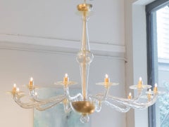 Modernist Murano "Avventurina" Glass Chandelier