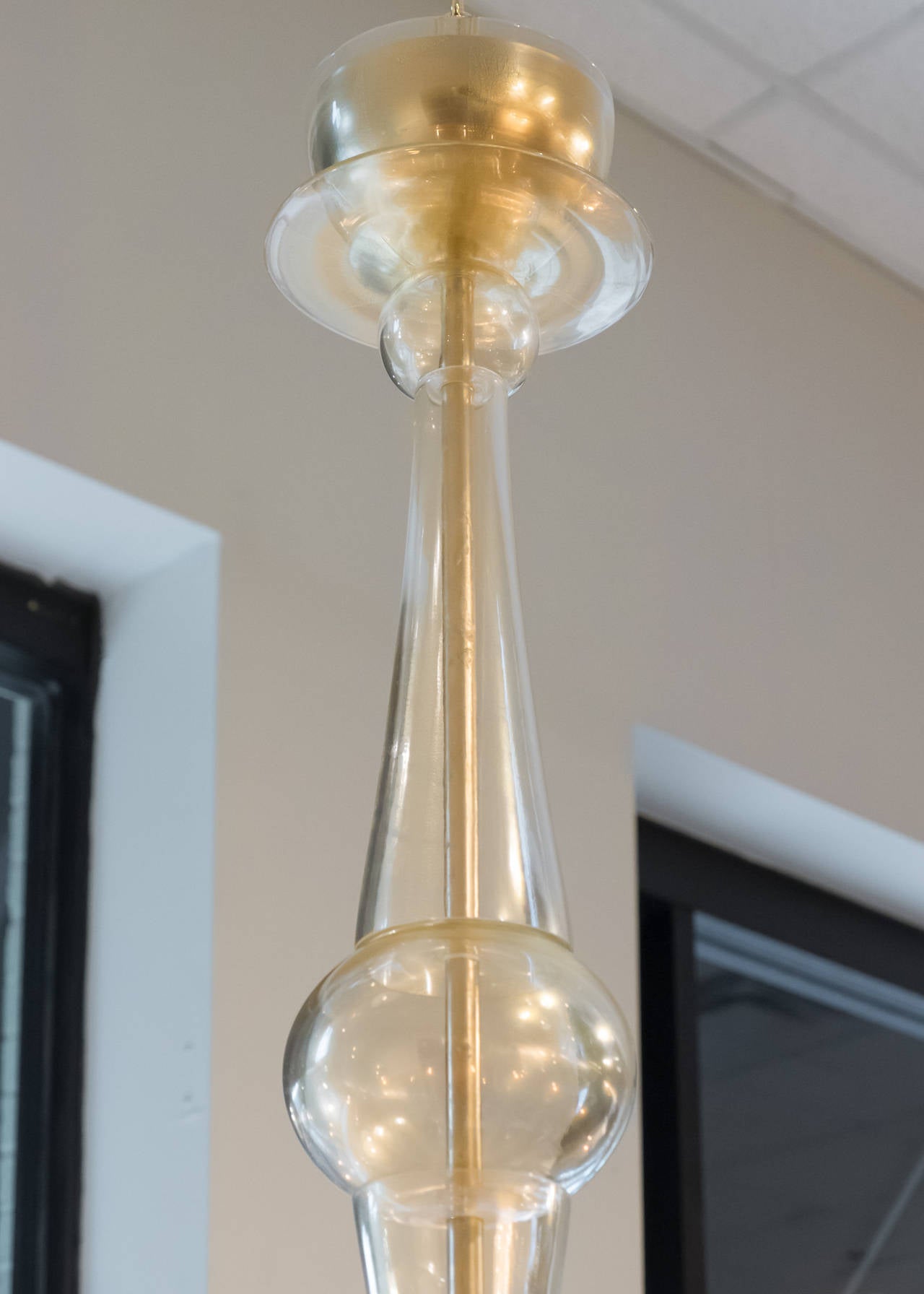 Lampadario modernista in vetro di Murano 