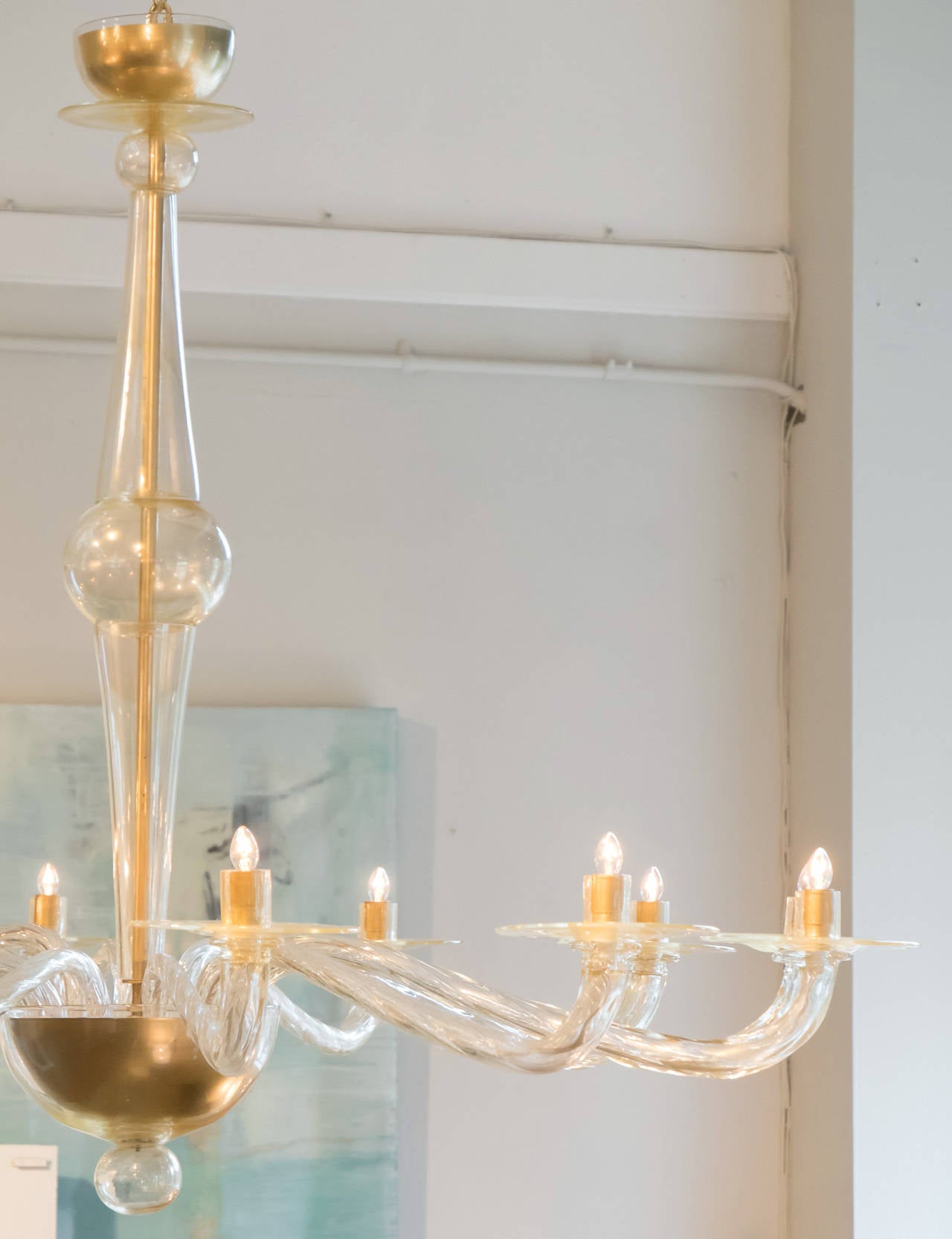 XXI secolo e contemporaneo Lampadario modernista in vetro di Murano 