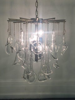 Modernist Murano Glass Drop Chandelier by Gaetano Scolari