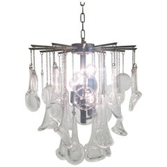 Modernist Murano Glass Drop Chandelier by Gaetano Scolari