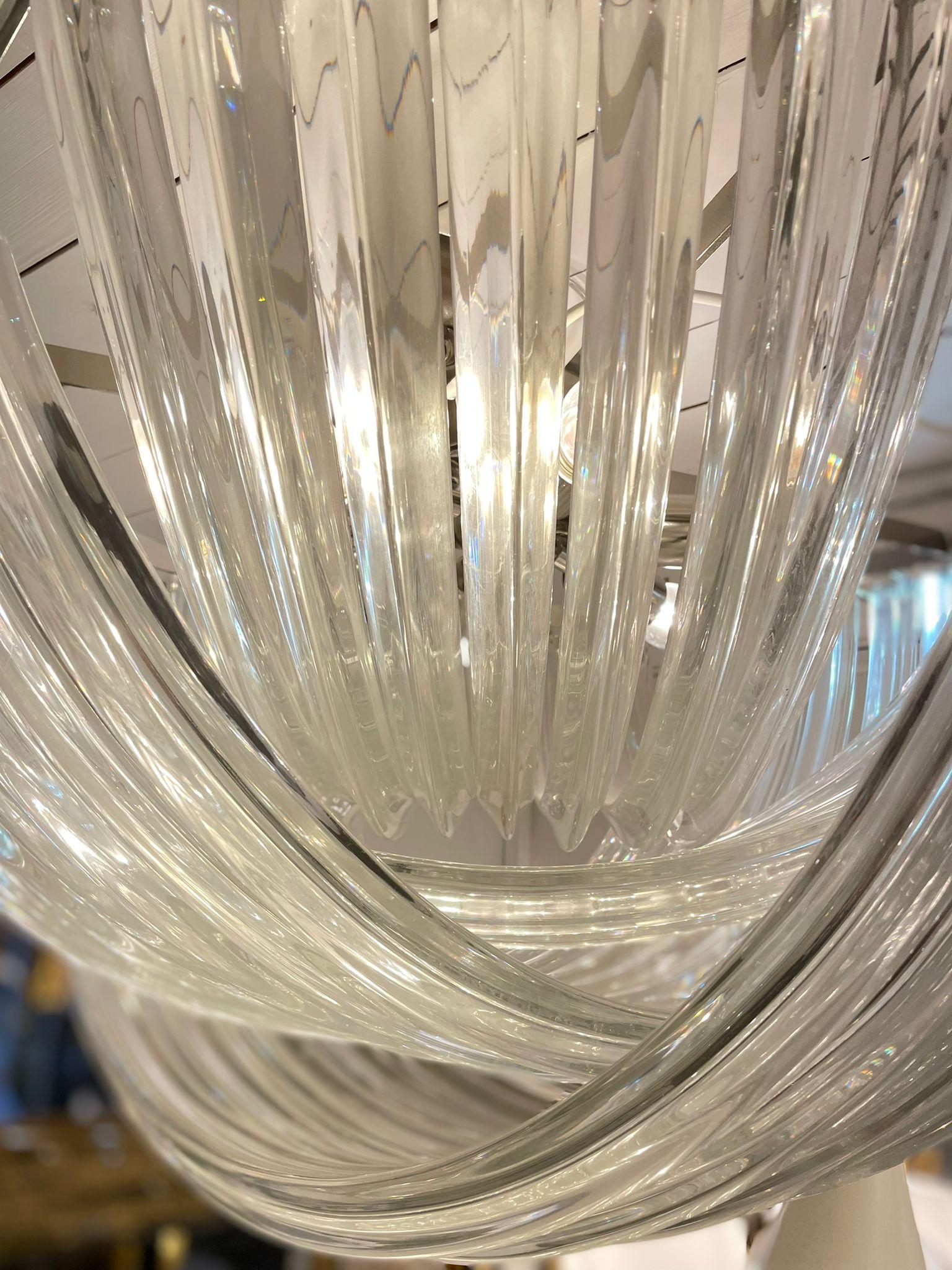 Modernist Murano Glass Ribbon Chandelier, circa 1960 In Excellent Condition In London, GB