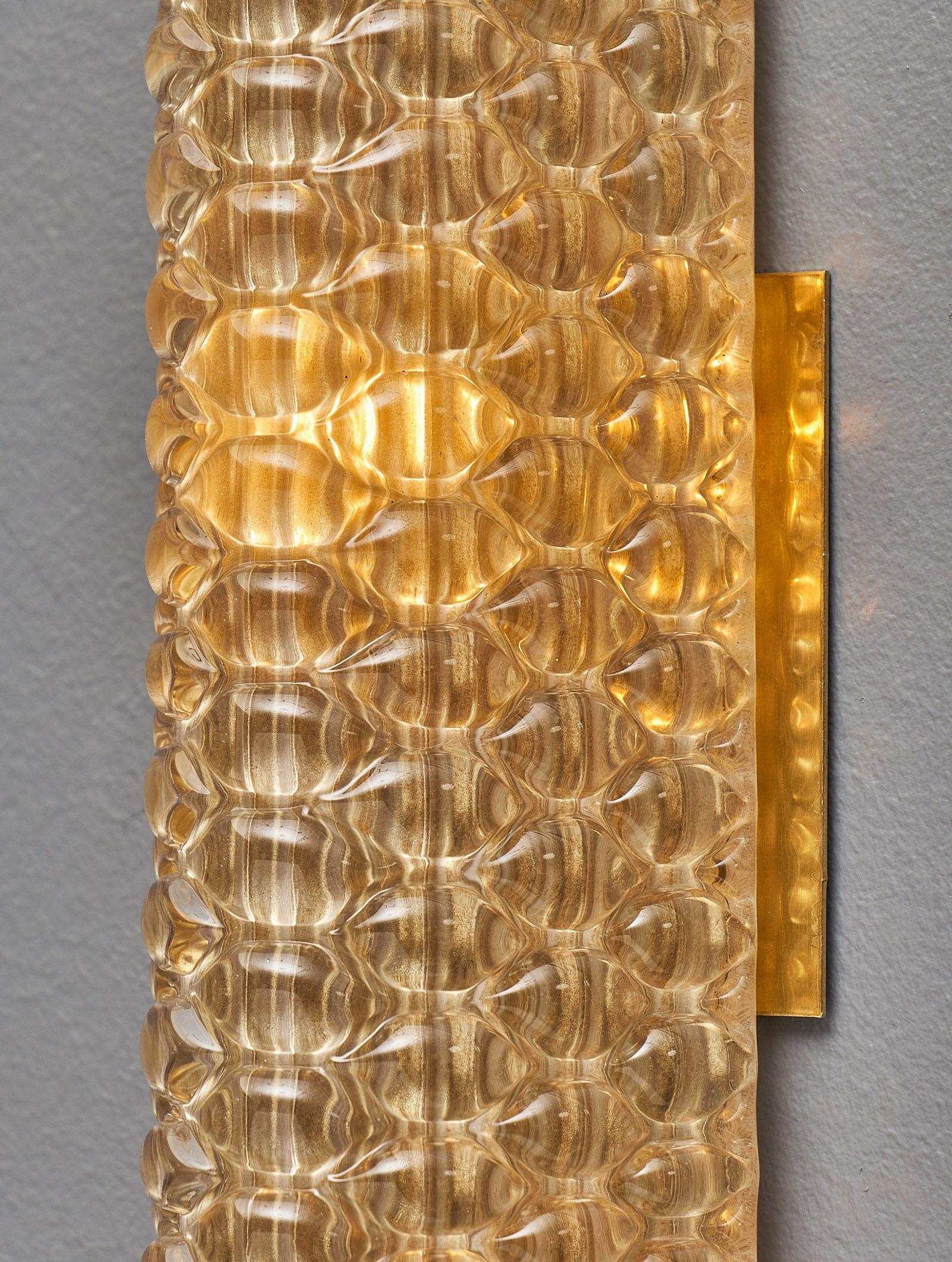 Modernist Murano Glass Textured Sconces For Sale 2