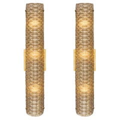 Modernist Murano Glass Sconces, Textured Python Skin Design, Italy