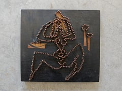 Modernistisches Nagelrelief „Strand“ von Tihomir Savić Tića, Jugoslawien, 1970er Jahre