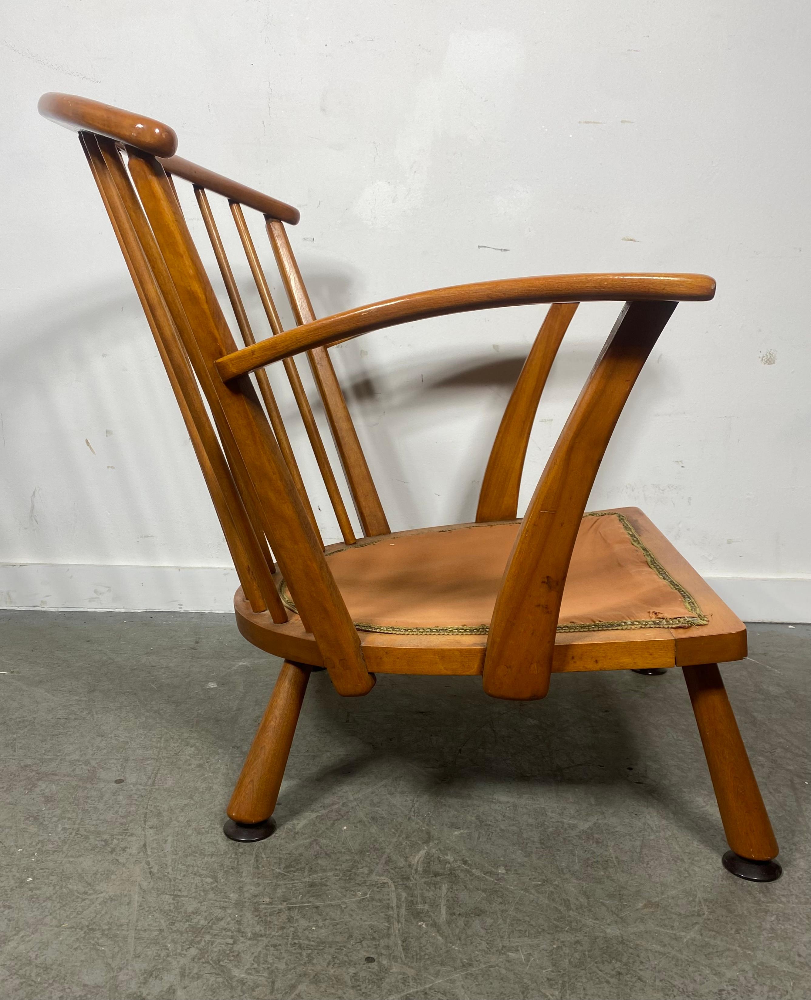 Fabric Modernist Nana Ditzel Style Maple Lounge Chair,   Modern / Farmhouse For Sale