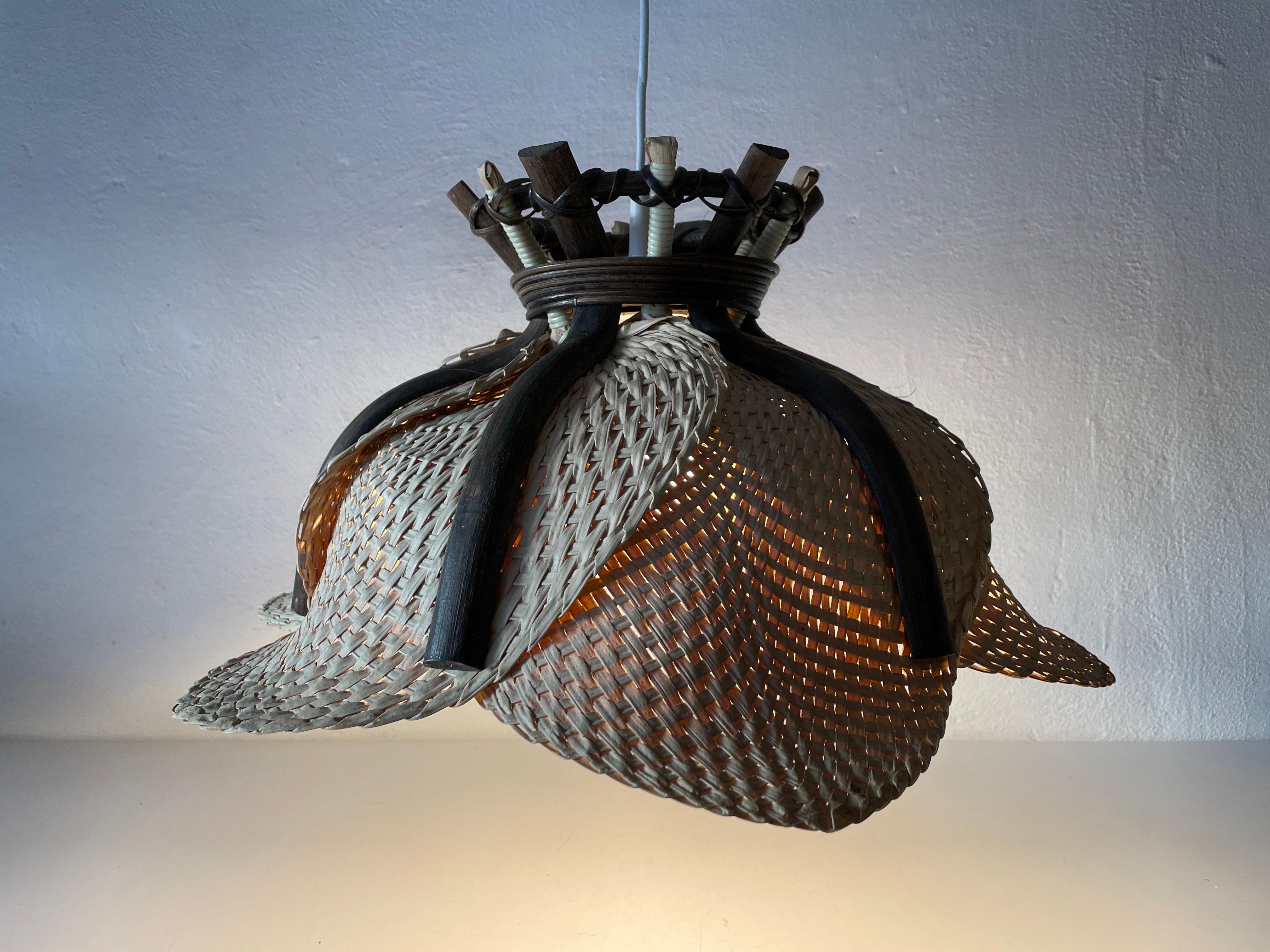 Modernist Natural Wicker Pendant Lamp, 1960s Germany For Sale 5