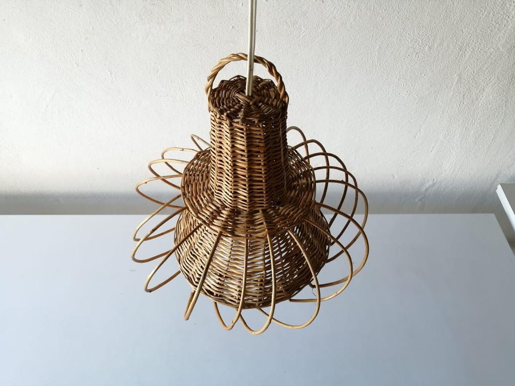 Modernist Natural Wicker Pendant Lamp, 1960s Germany 7