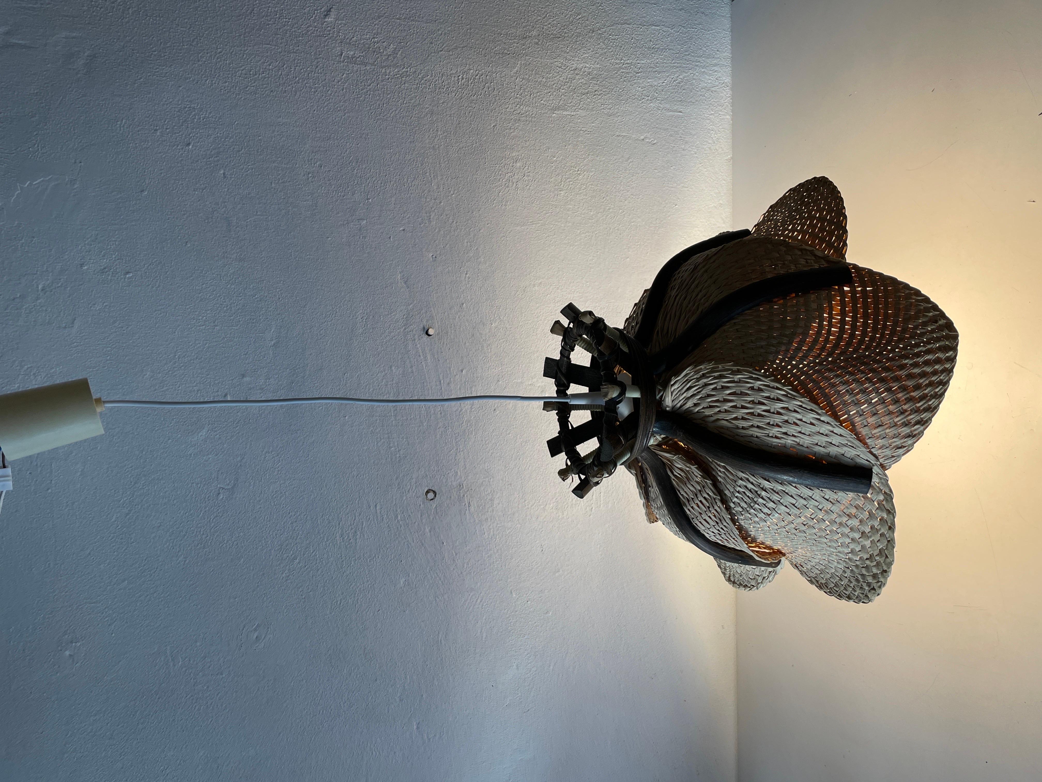 Modernist Natural Wicker Pendant Lamp, 1960s Germany For Sale 9