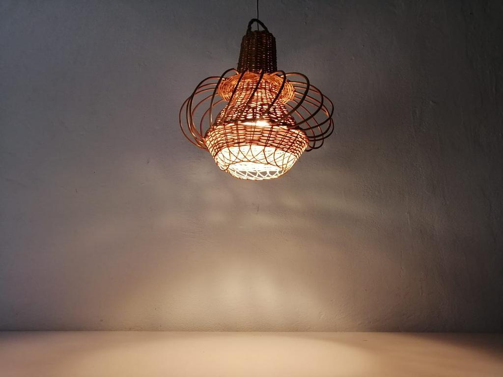 Modernist Natural Wicker Pendant Lamp, 1960s Germany 1