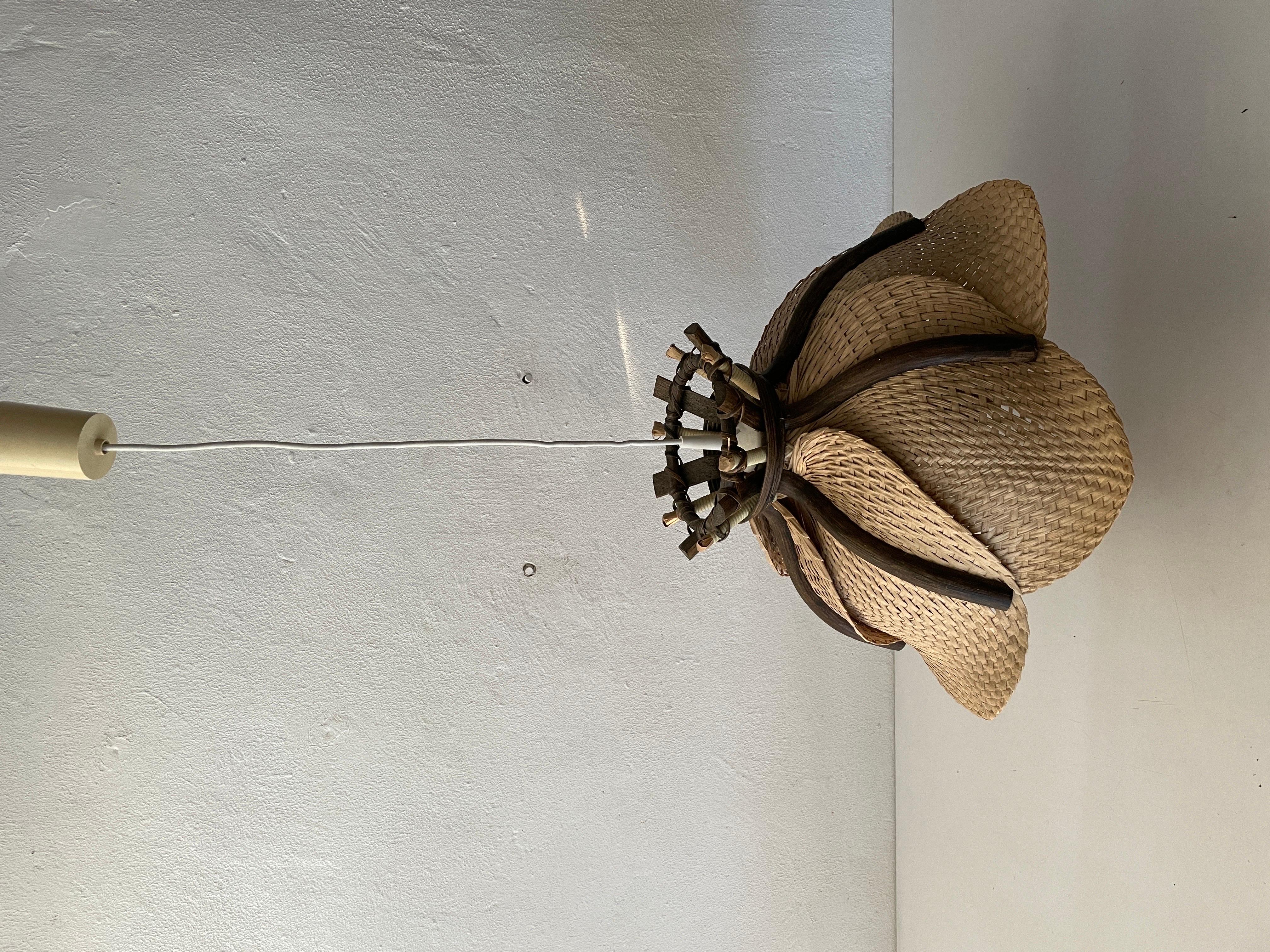 Modernist Natural Wicker Pendant Lamp, 1960s Germany For Sale 2