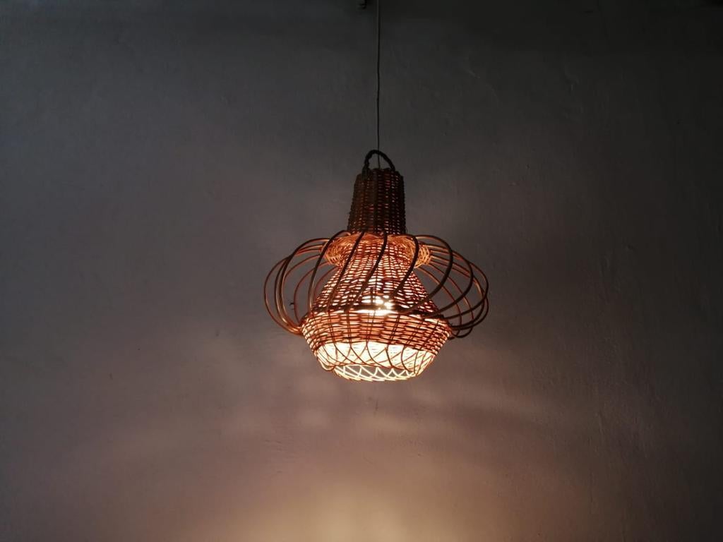 Modernist Natural Wicker Pendant Lamp, 1960s Germany 2