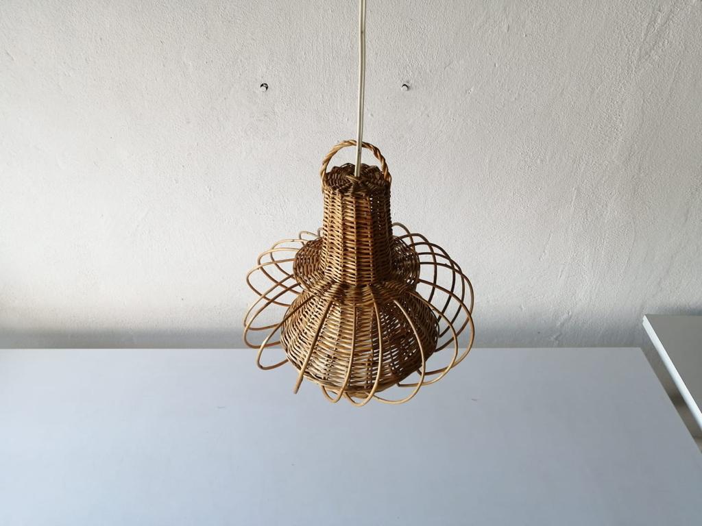 Modernist Natural Wicker Pendant Lamp, 1960s Germany 3