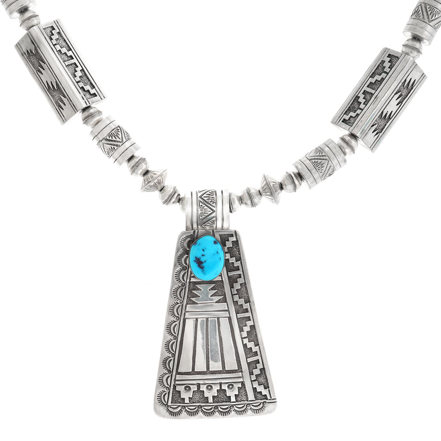 Modernist Navajo Necklace Sterling 1