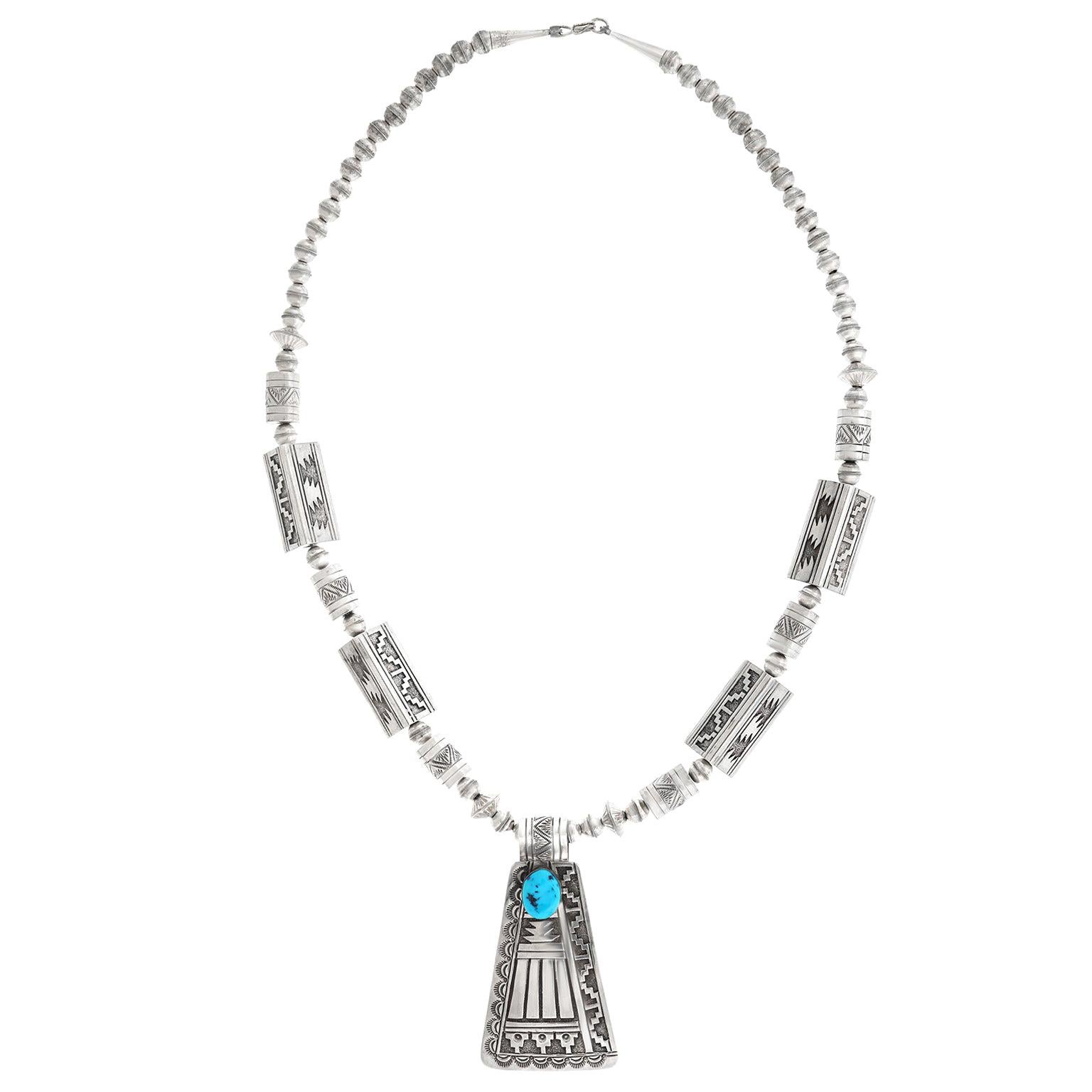 Modernist Navajo Necklace Sterling