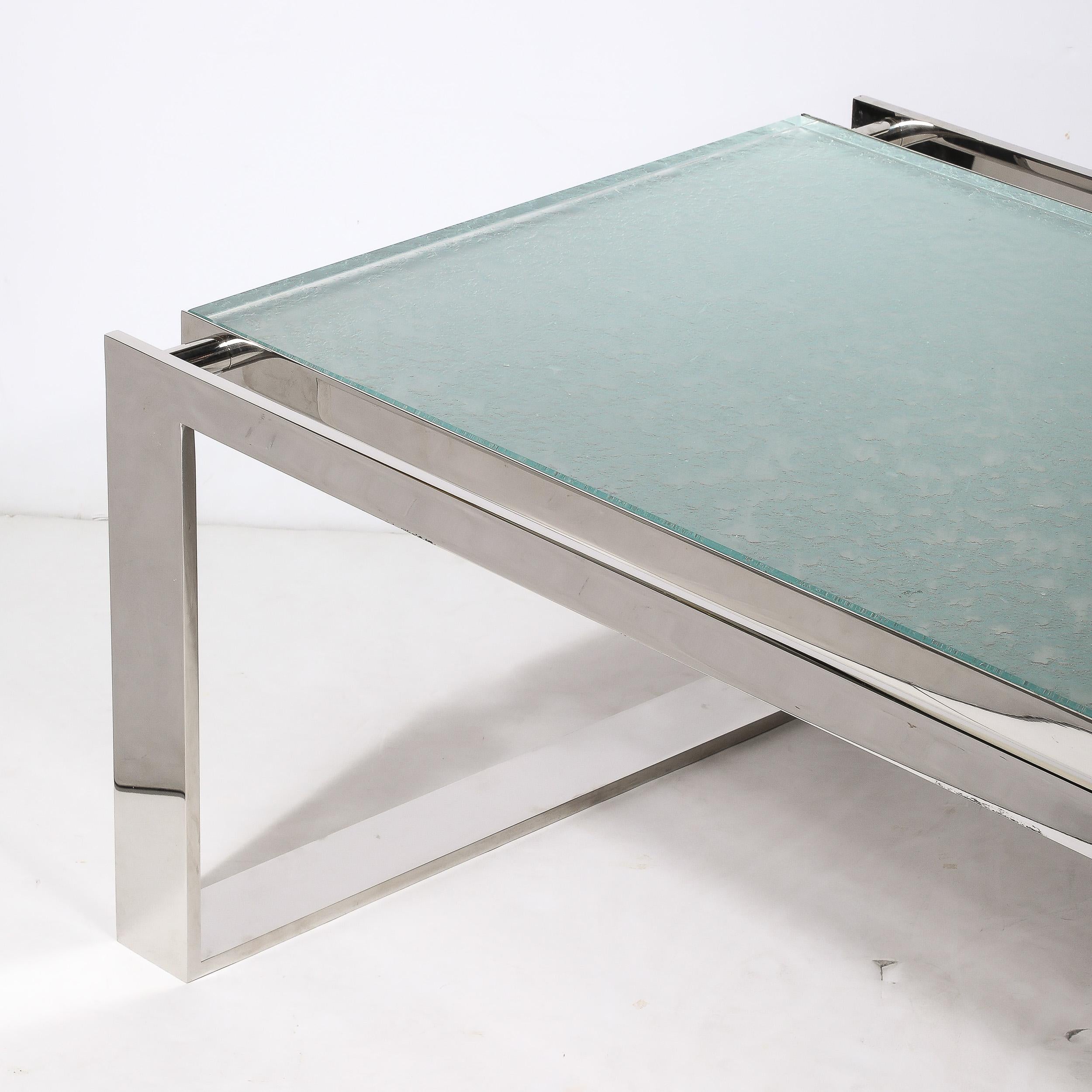 Modernist Nickel  and Lucite Glacial Cocktail Table by Lorin Marsh For Sale 4