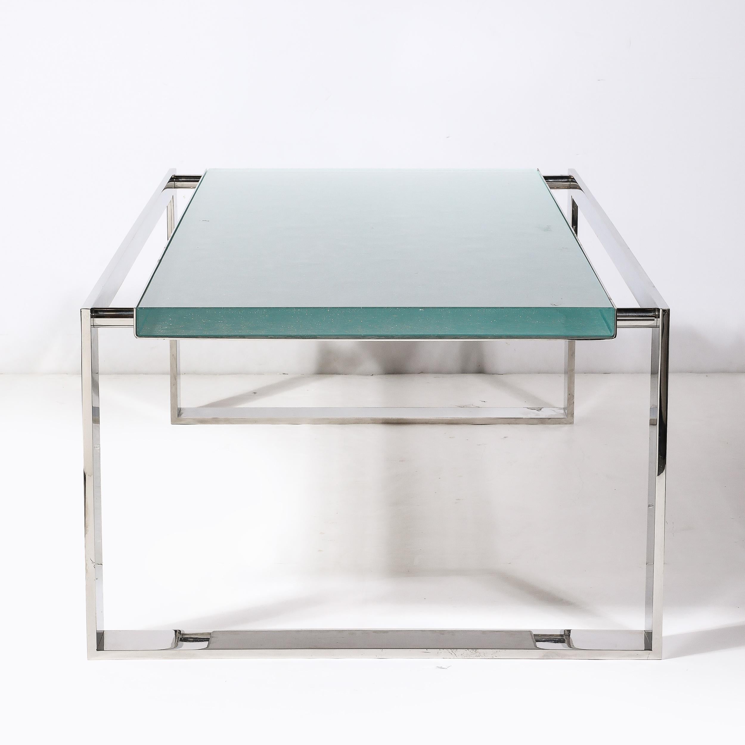 Modernist Nickel  and Lucite Glacial Cocktail Table by Lorin Marsh For Sale 6