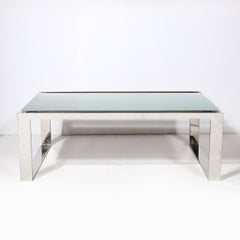 Modernist Nickel  and Lucite Glacial Cocktail Table by Lorin Marsh