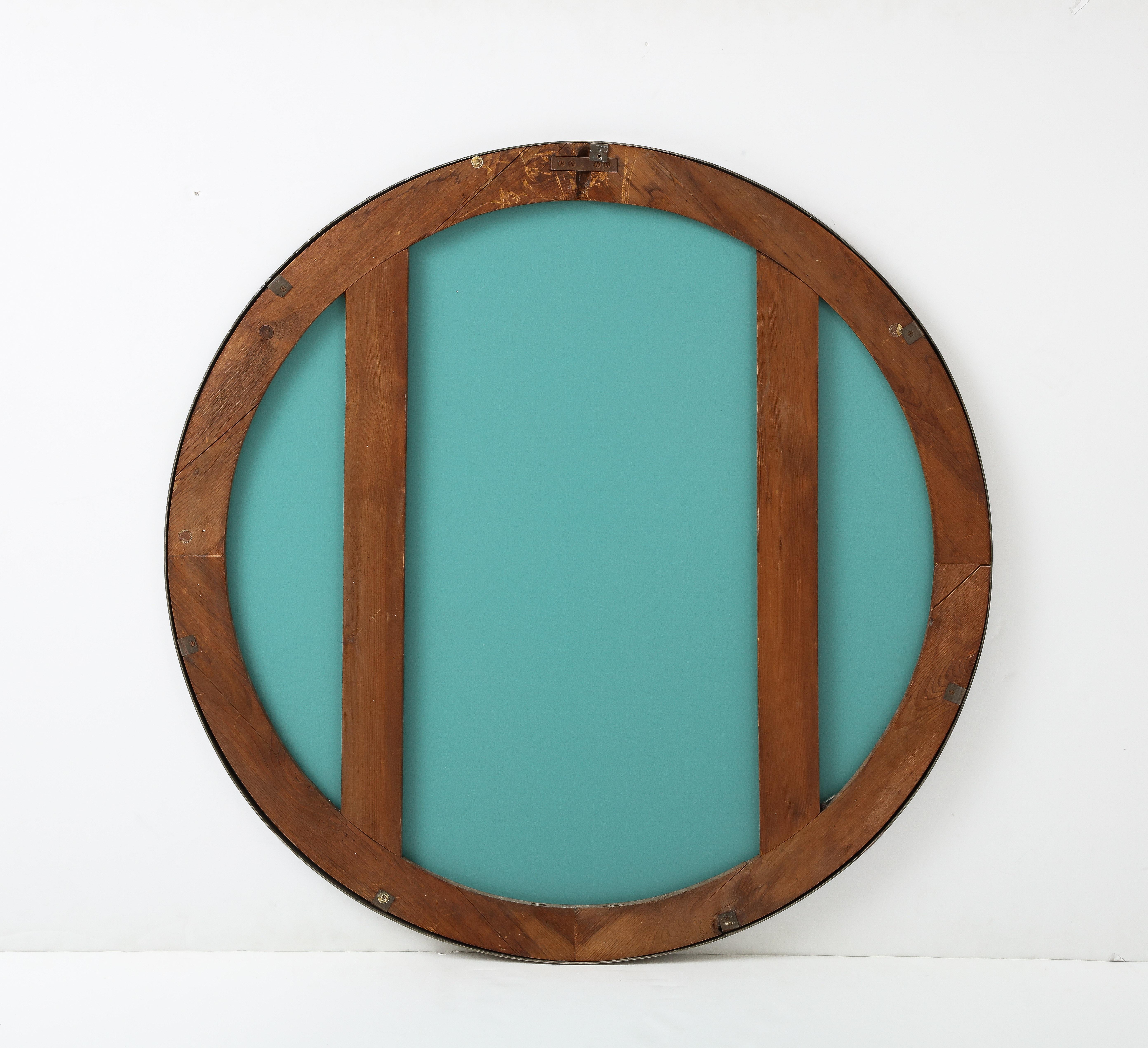 Modernist Nickel Framed Mirror, Italy, circa 1950 For Sale 5