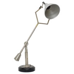 Modernist Nickel-Plated Counterbalance Lamp by Eduard-Wilfrid Buquet, circa 1925