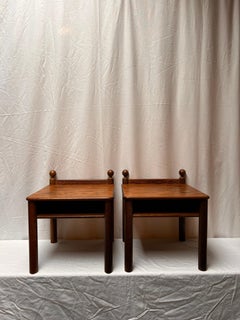 Modernist nightstands in massive wood 1960s Denmark great shape