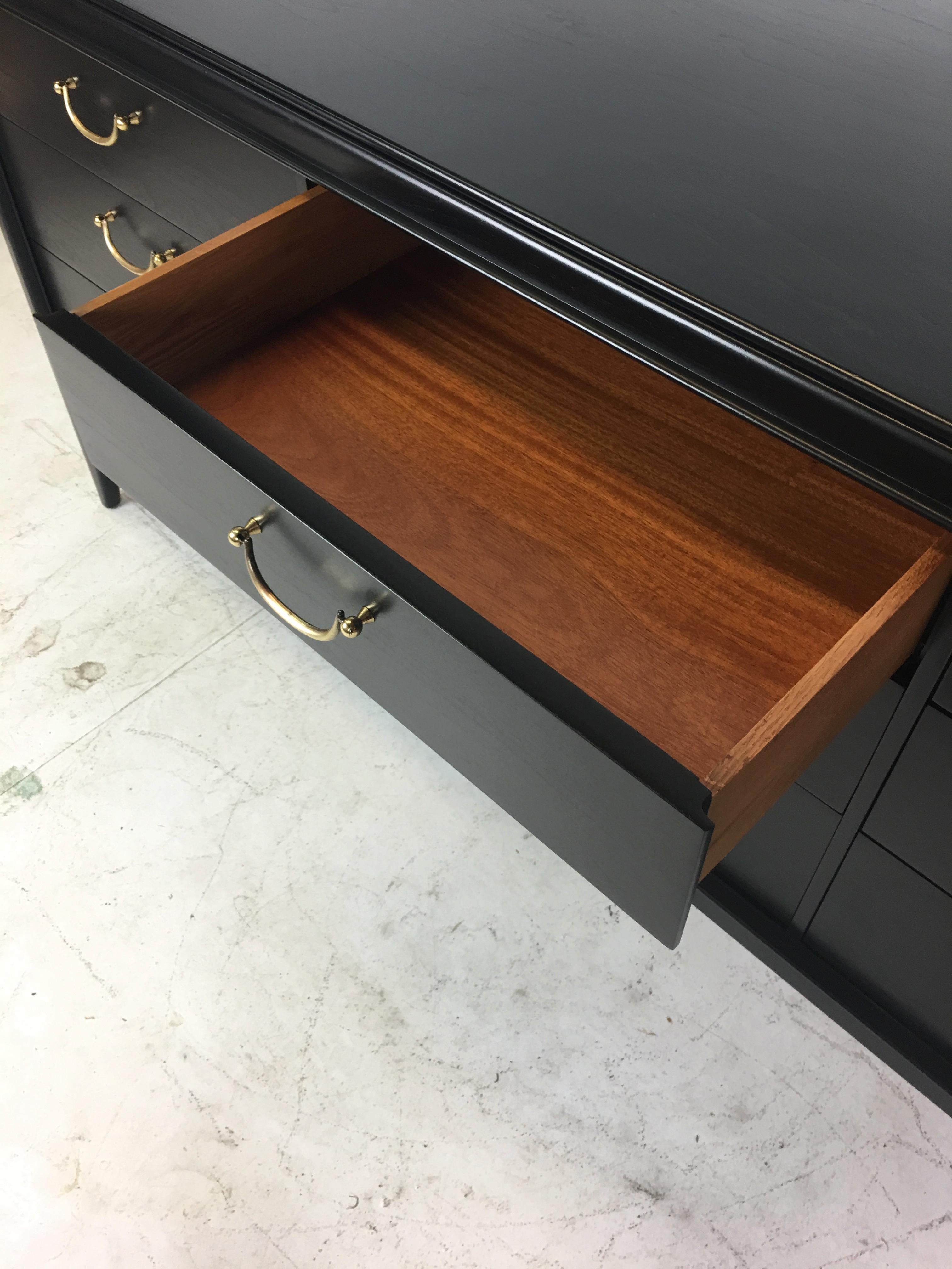 NeoClassical Modern Nine-Drawer Ebonized Walnut Dresser  1