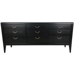 NeoClassical Modern Nine-Drawer Ebonized Walnut Dresser