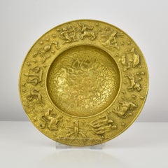 Modernist Nordisk Malm Dänisch Bronze Zodiac Schüssel Gericht Keep All Vide Poche 1940s