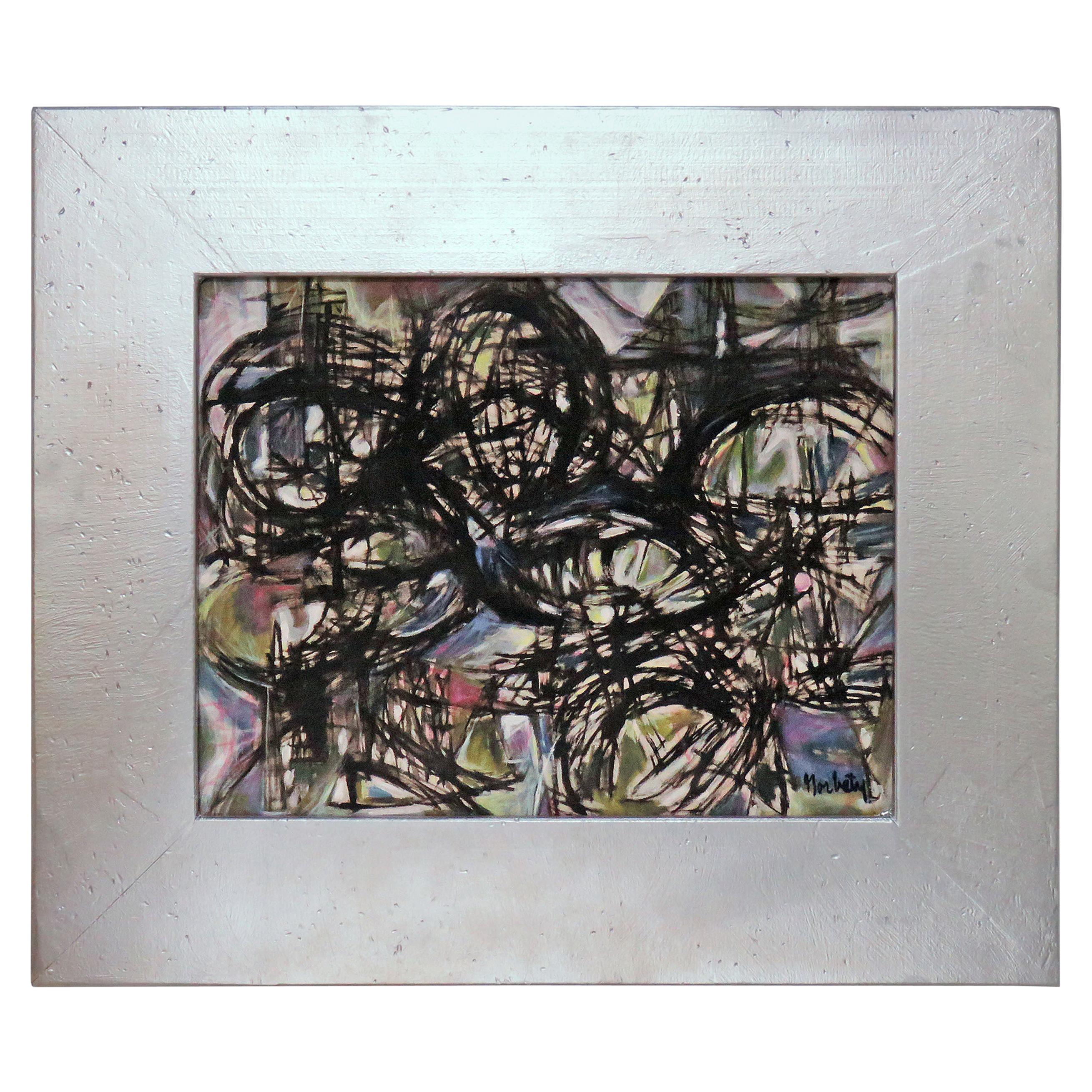 Modernist Norman Gorbaty Oil Painting, circa 1950s For Sale