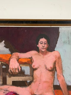Modernist Nude Oil Painting By Emanuel Stephen Perry, Circa 1970s