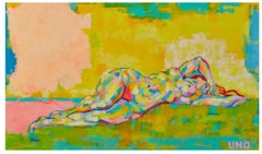 Modernist Nude Oil Painting by Uno - The Birth of Venus