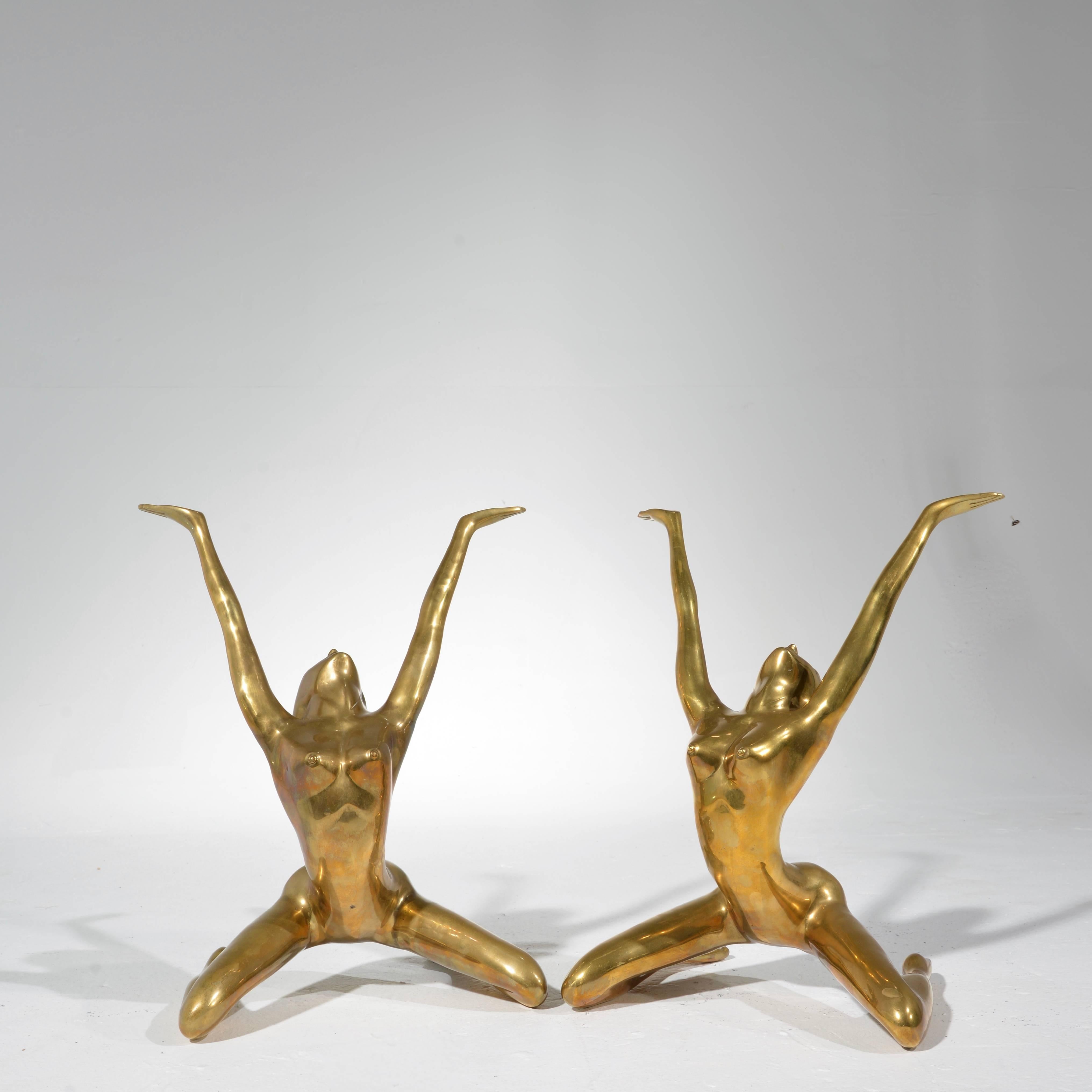 brass sculpture table