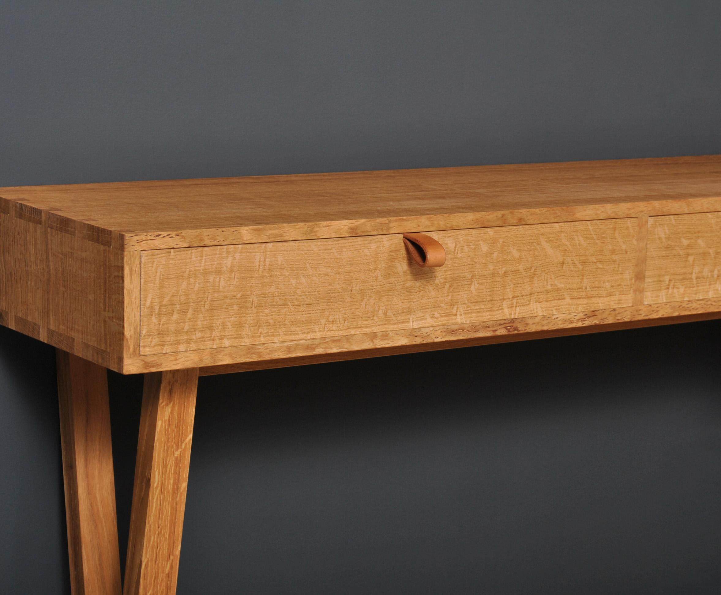 Modernist Oak Console Table For Sale 1