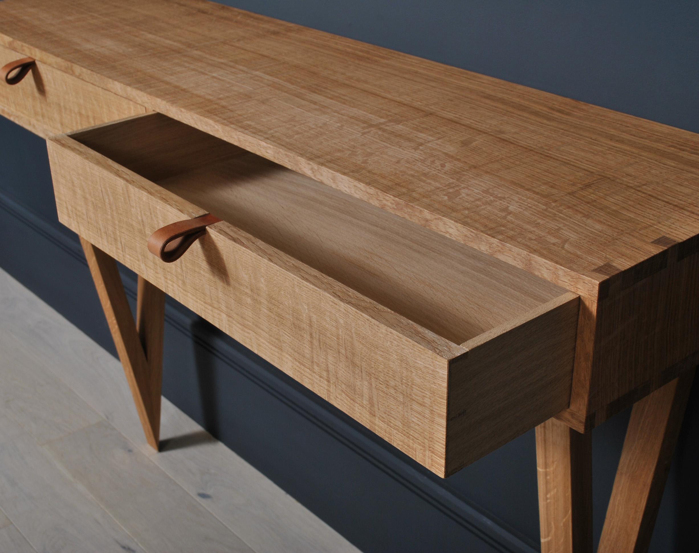 Modernist Oak Console Table For Sale 2