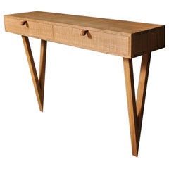 Modernist Oak Console Table