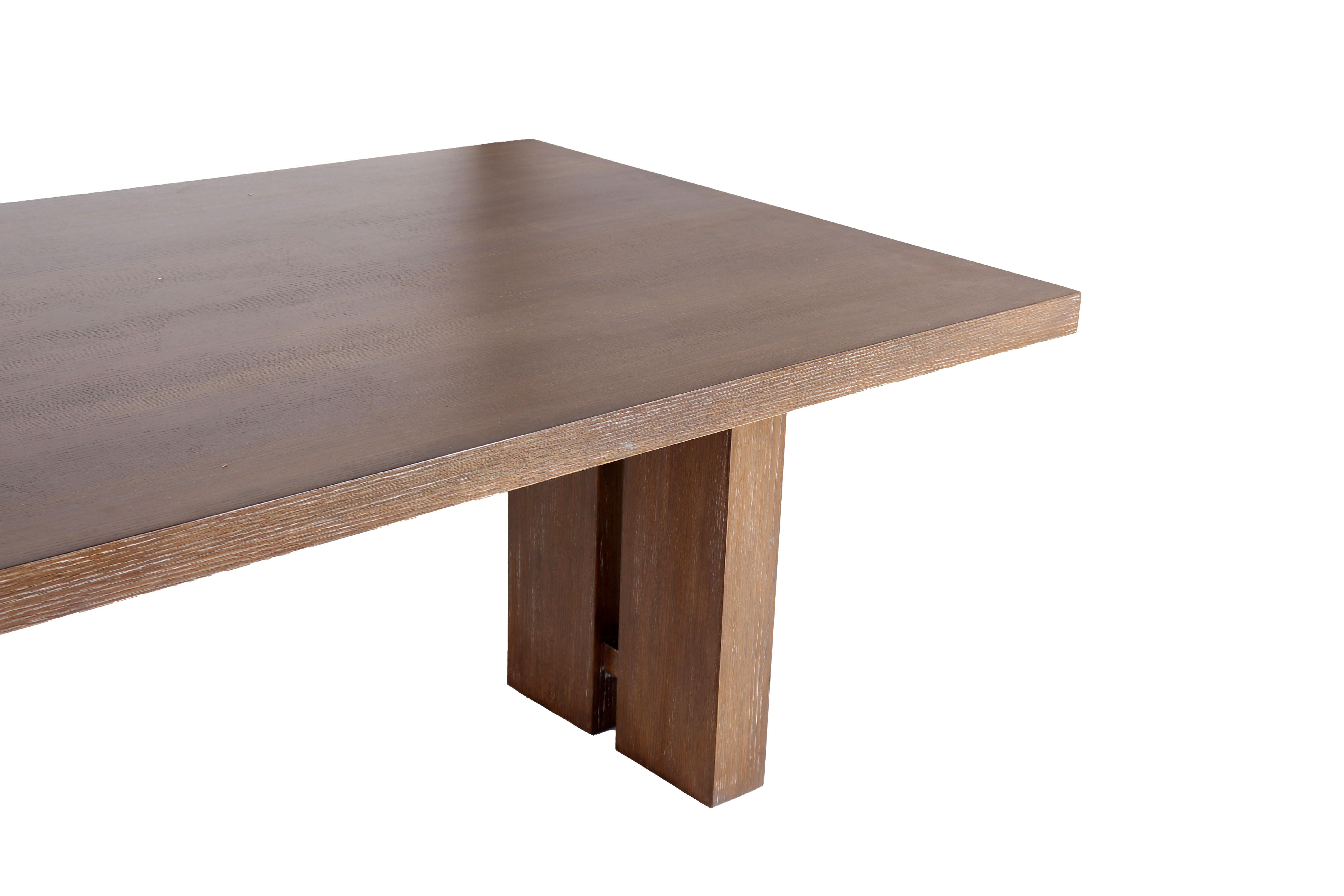 Modernist Oak Dining Table In New Condition For Sale In Dallas, TX