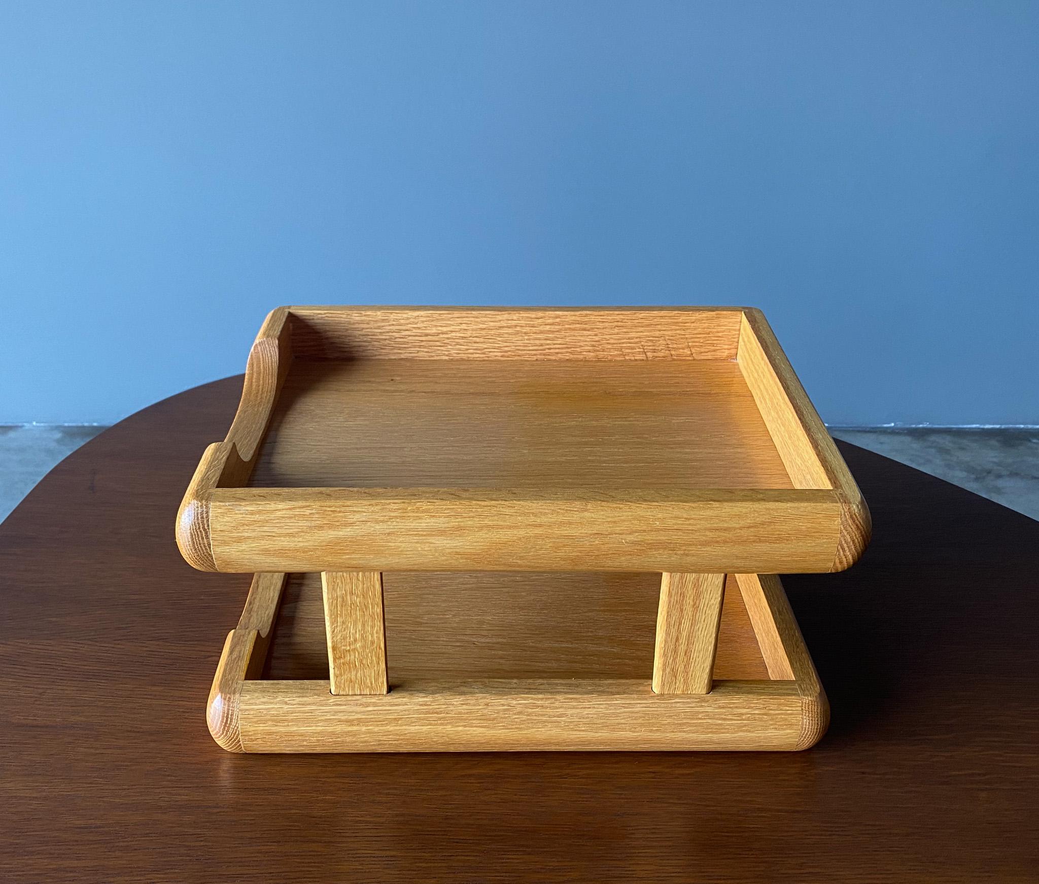 Modernist Oak Letter Tray, 1980's  For Sale 2