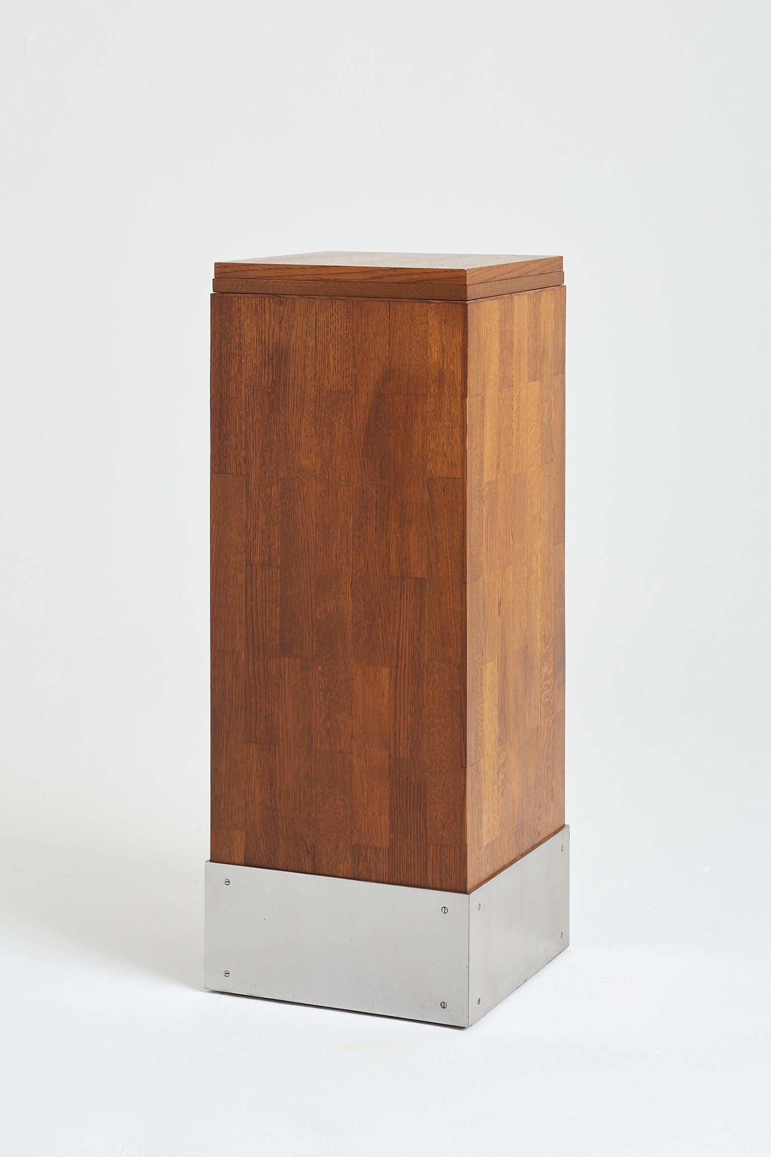 French Modernist Oak Pedestal