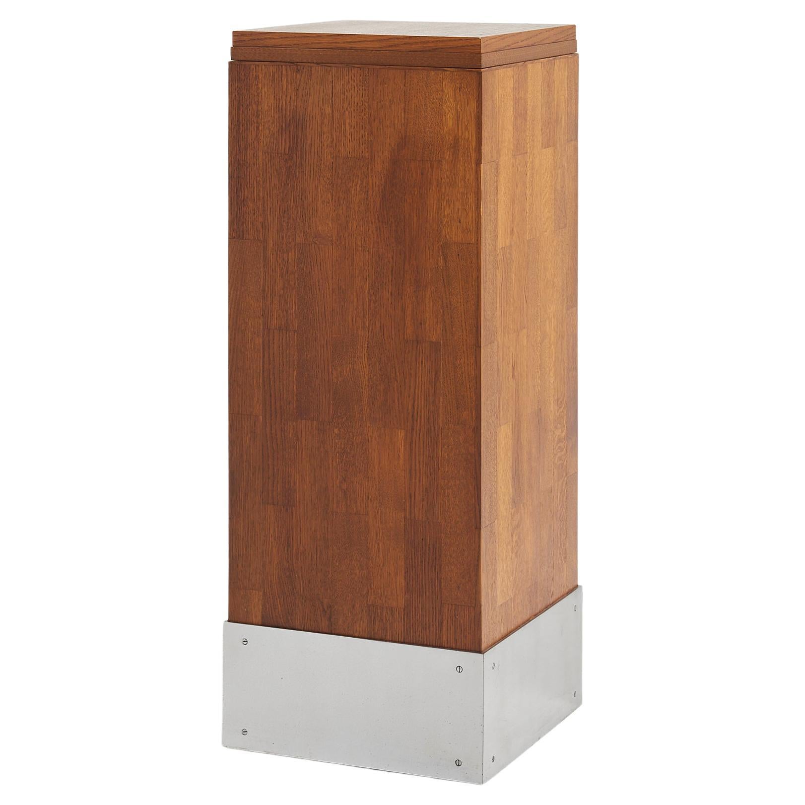 Modernist Oak Pedestal