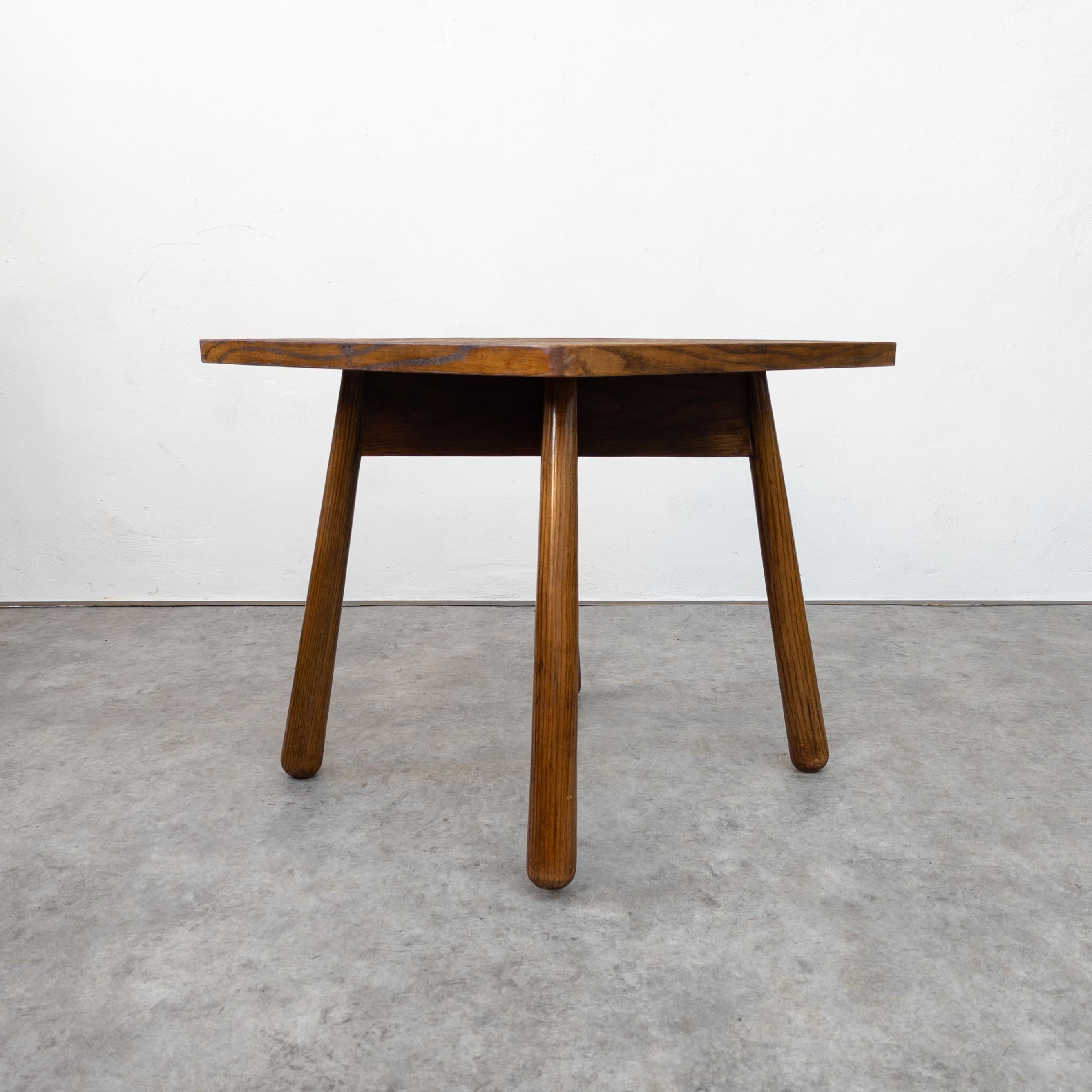 Oak Modernist oak side table by Jan Vaněk for Krásná Jizba For Sale