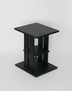 Modernist Oak Side Table, Ebonized Black, 2024