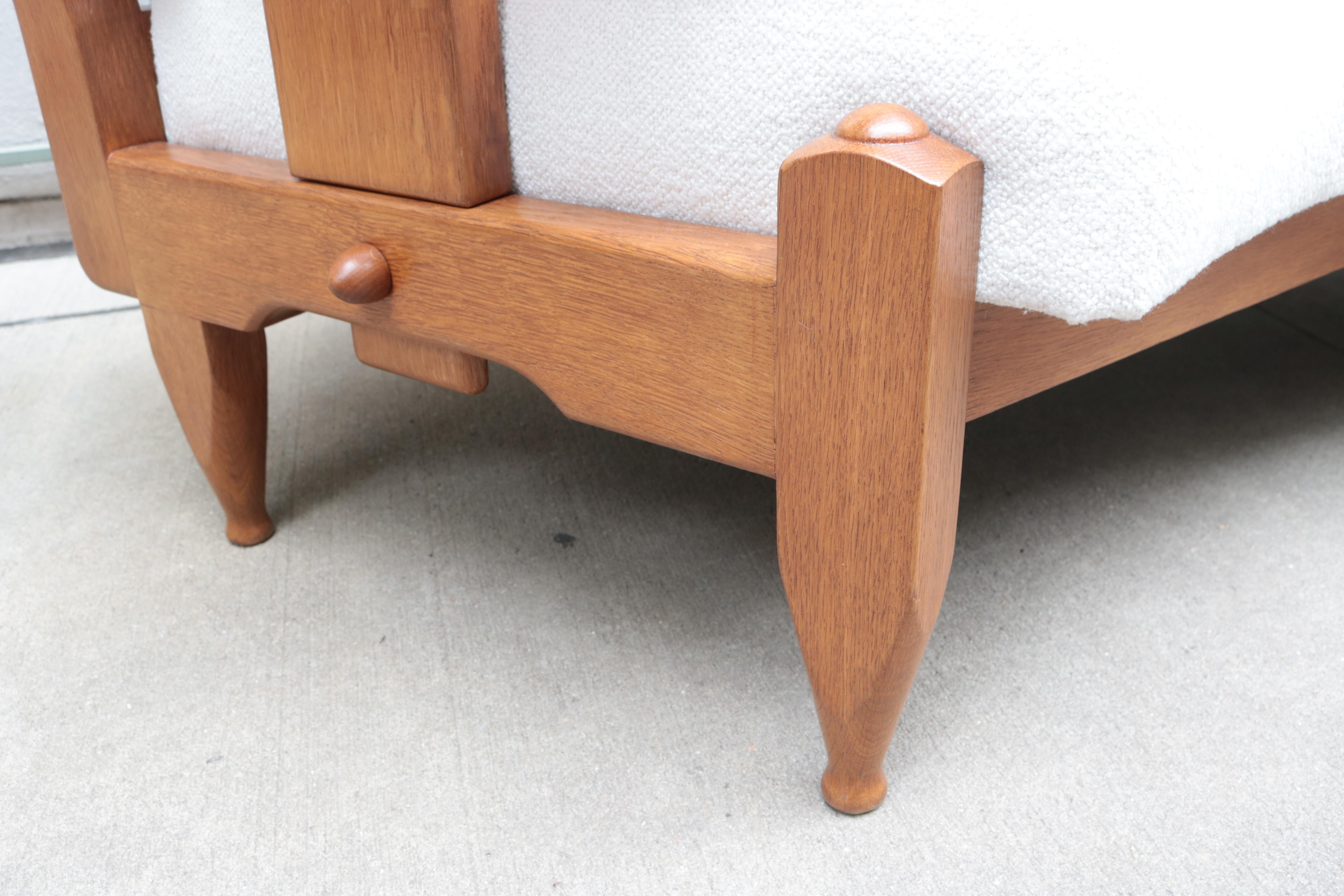 Modernist Oak Sofa Designed by Guillerme et Chambron For Sale 4