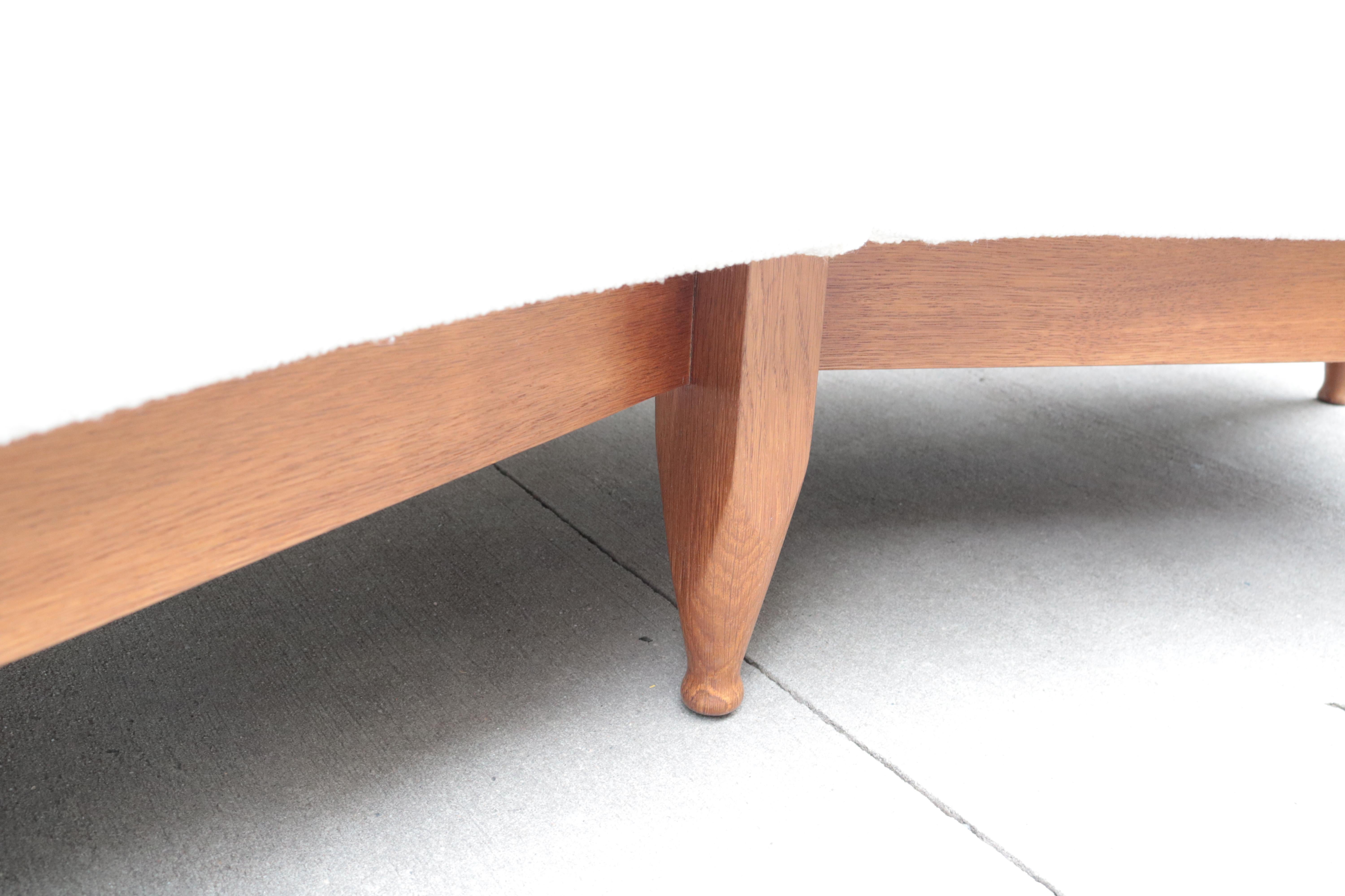 Modernist Oak Sofa Designed by Guillerme et Chambron For Sale 5