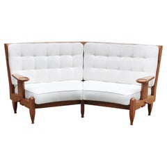 Modernist Oak Sofa Designed by Guillerme et Chambron